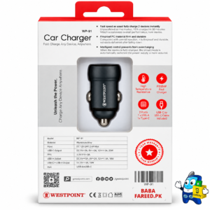 WESTPOINT 48W USB A + TYPE C WP 91 CAR CHARGER